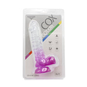 Kiotos Cox Color - Gekleurde Dildo 04 - 22,5 x 4 cm - Transparant/Paars-Laced-up.nl