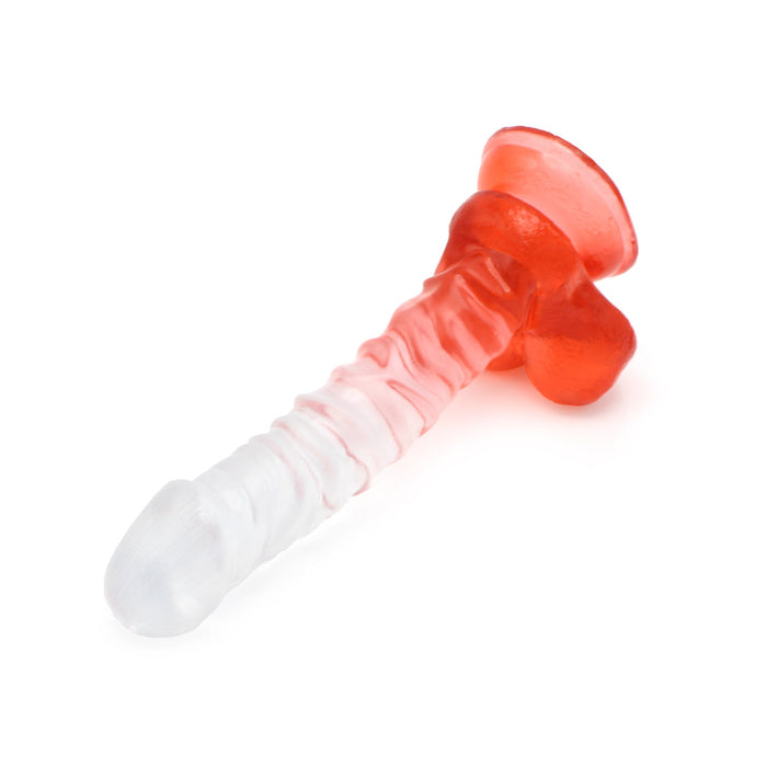 Kiotos Cox Color - Gekleurde Dildo 04 - 22,5 x 4 cm - Transparant/Rood-Laced-up.nl