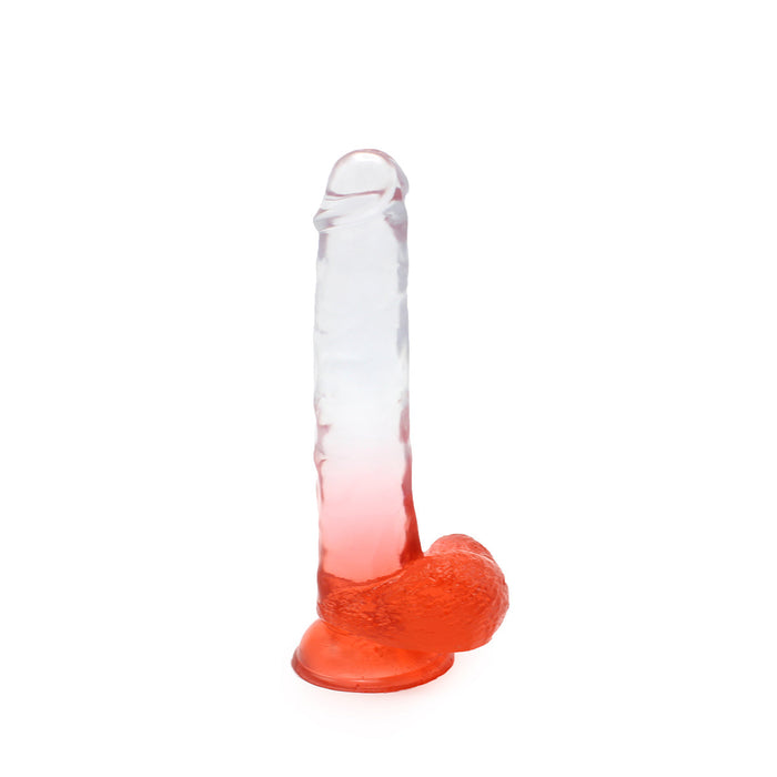 Kiotos Cox Color - Gekleurde Dildo 06 - 22,5 x 4,2 cm - Transparant/Rood-Laced-up.nl