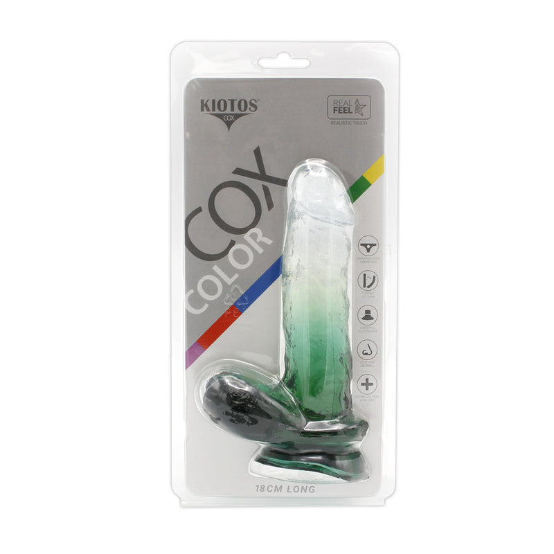 Kiotos Cox Color - Gekleurde Dildo 07 - 18 x 4 cm - Transparant/Groen-Laced-up.nl
