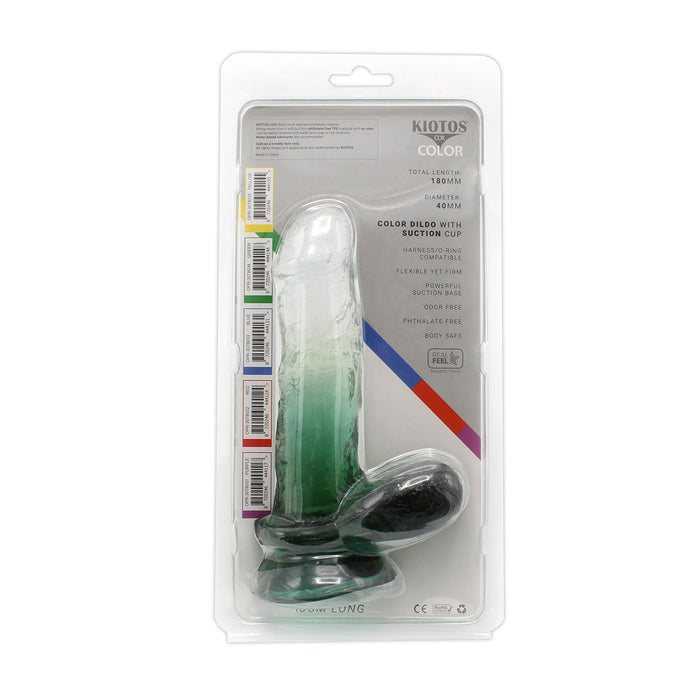 Kiotos Cox Color - Gekleurde Dildo 07 - 18 x 4 cm - Transparant/Groen-Laced-up.nl