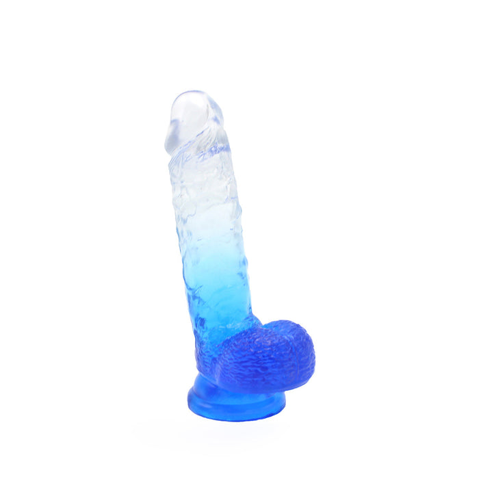 Kiotos Cox Color - Gekleurde Dildo 08 - 18,5 x 4 cm - Transparant/Blauw-Laced-up.nl