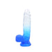 Kiotos Cox Color - Gekleurde Dildo 08 - 18,5 x 4 cm - Transparant/Blauw-Laced-up.nl