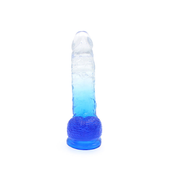 Kiotos Cox Color - Gekleurde Dildo 08 - 18,5 x 4 cm - Transparant/Blauw-Laced-up.nl