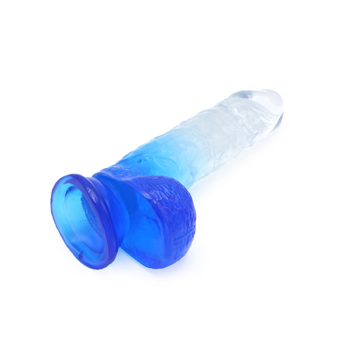 Kiotos Cox Color - Gekleurde Dildo 08 - 18,5 x 4 cm - Transparant/Blauw-Laced-up.nl