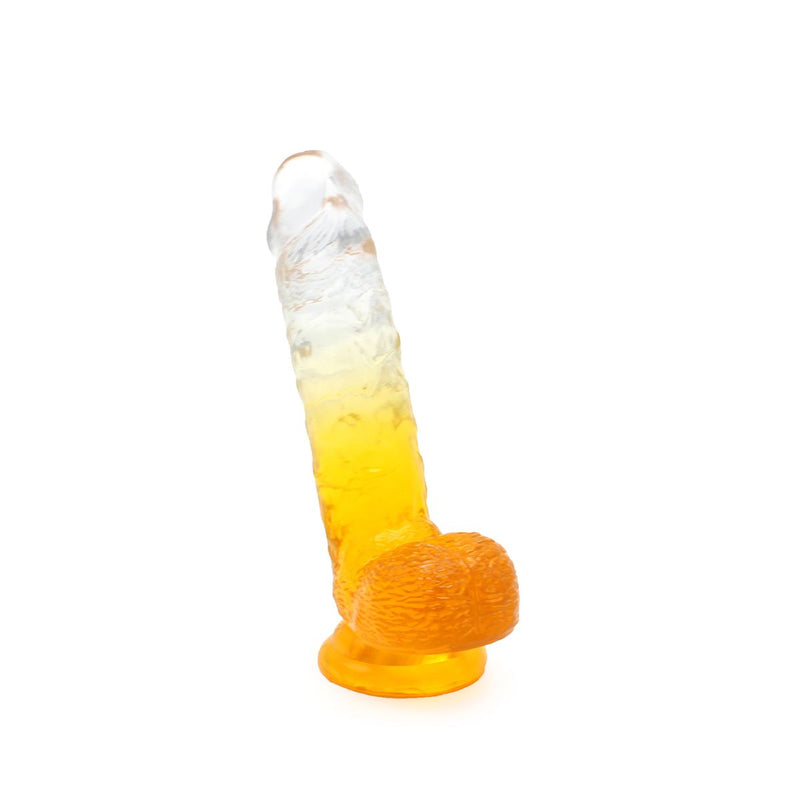 Kiotos Cox Color - Gekleurde Dildo 08 - 18,5 x 4 cm - Transparant/Geel-Laced-up.nl
