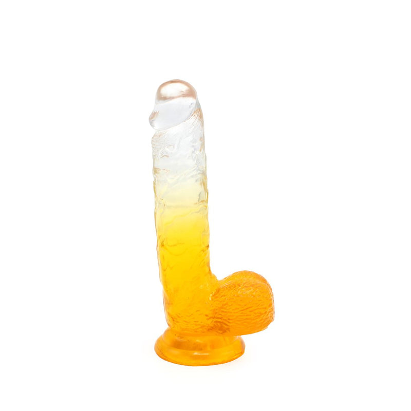 Kiotos Cox Color - Gekleurde Dildo 08 - 18,5 x 4 cm - Transparant/Geel-Laced-up.nl