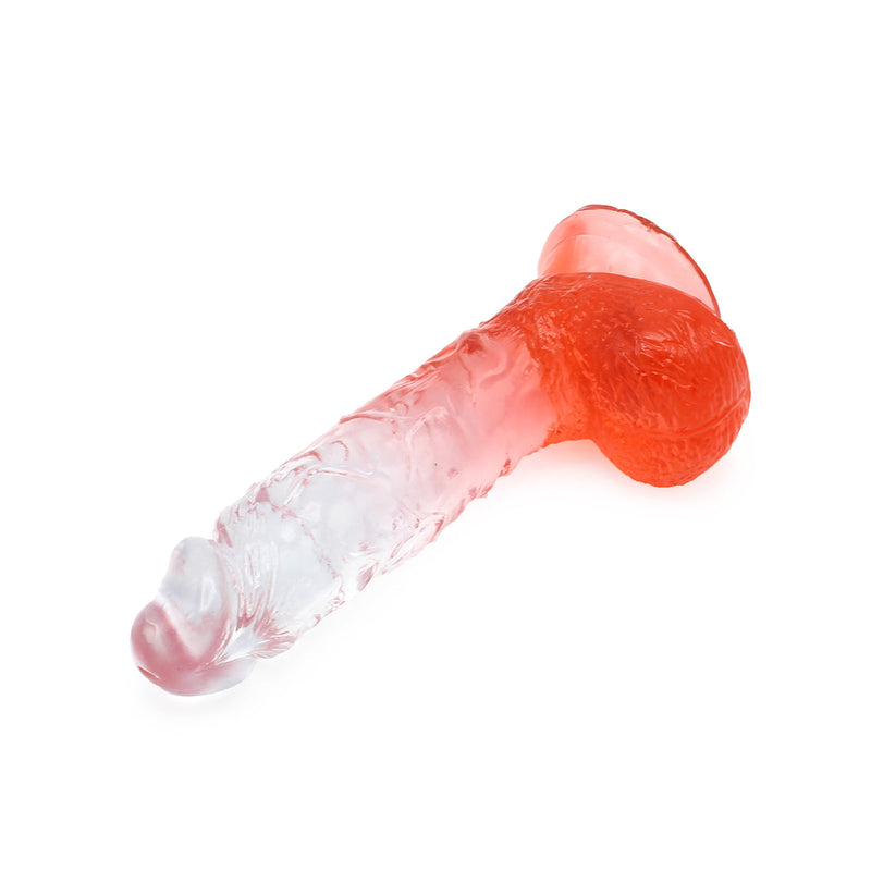 Kiotos Cox Color - Gekleurde Dildo 08 - 18,5 x 4 cm - Transparant/Rood-Laced-up.nl