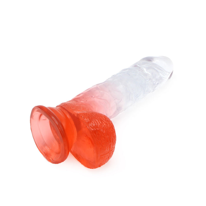 Kiotos Cox Color - Gekleurde Dildo 08 - 18,5 x 4 cm - Transparant/Rood-Laced-up.nl