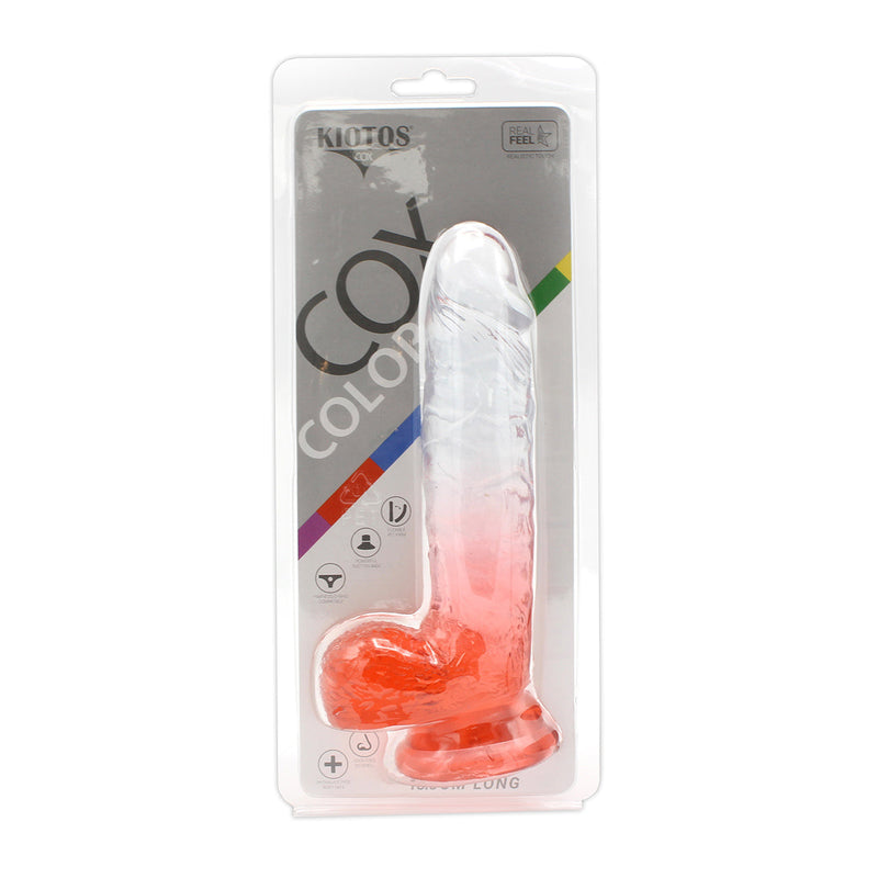 Kiotos Cox Color - Gekleurde Dildo 08 - 18,5 x 4 cm - Transparant/Rood-Laced-up.nl