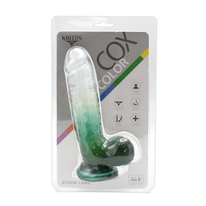 Kiotos Cox Color - Gekleurde Dildo 09 - 21,5 x 4,3 cm - Transparant/Groen-Laced-up.nl