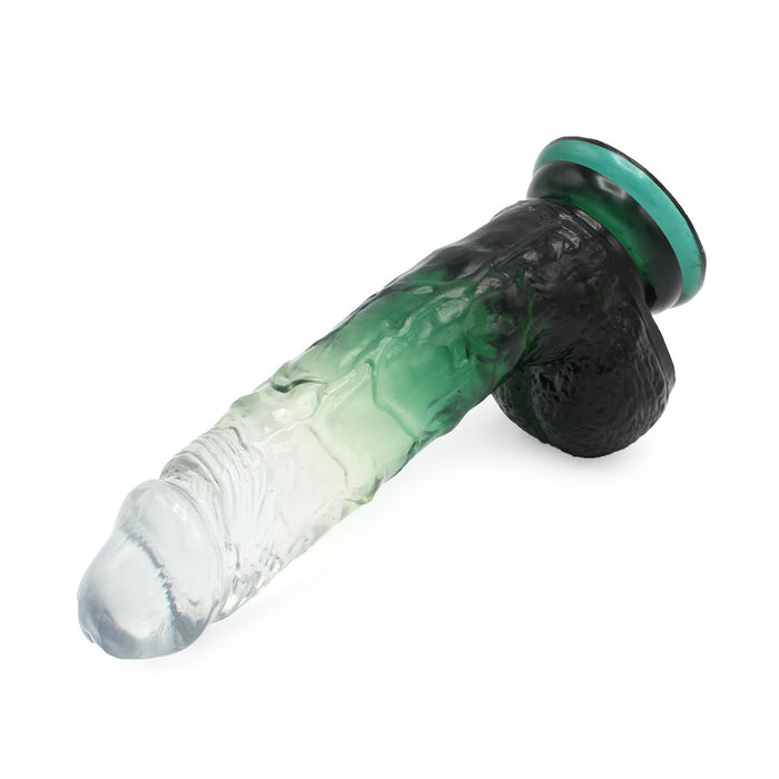 Kiotos Cox Color - Gekleurde Dildo 10 - 25 x 5,5 cm - Transparant/Groen-Laced-up.nl