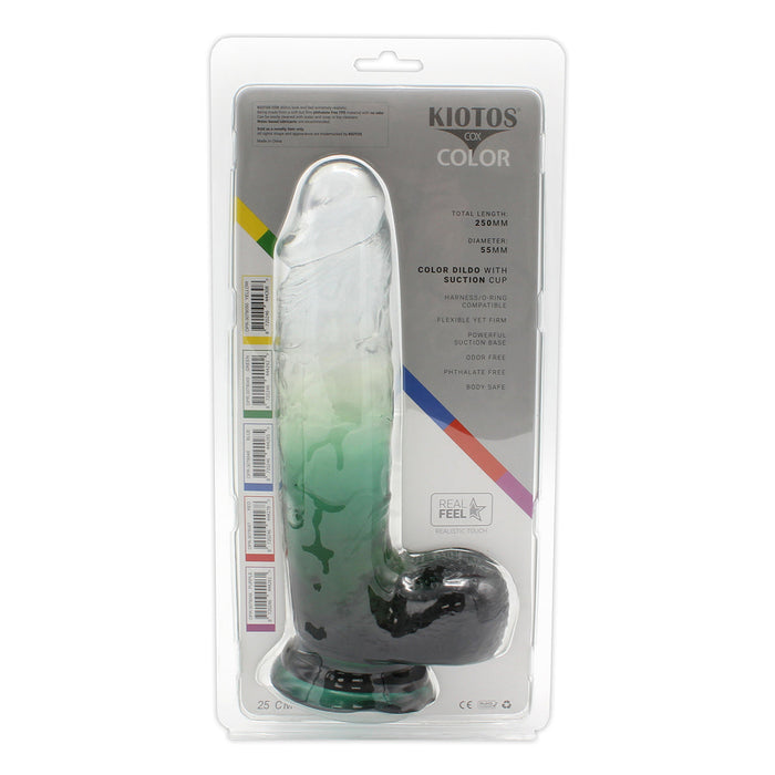 Kiotos Cox Color - Gekleurde Dildo 10 - 25 x 5,5 cm - Transparant/Groen-Laced-up.nl