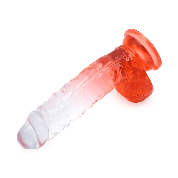 Kiotos Cox Color - Gekleurde Dildo 10 - 25 x 5,5 cm - Transparant/Rood-Laced-up.nl