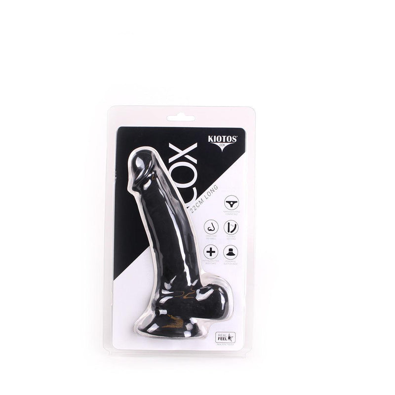 Kiotos Cox - Dildo 22 x 4,5 cm - Zwart-Laced-up.nl