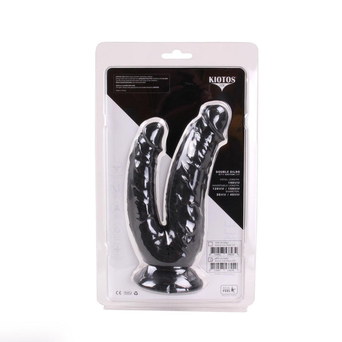 Kiotos Cox - Dildo Voor Dubbele Penetratie - 21 x 3.5/4.5 cm - Zwart-Laced-up.nl