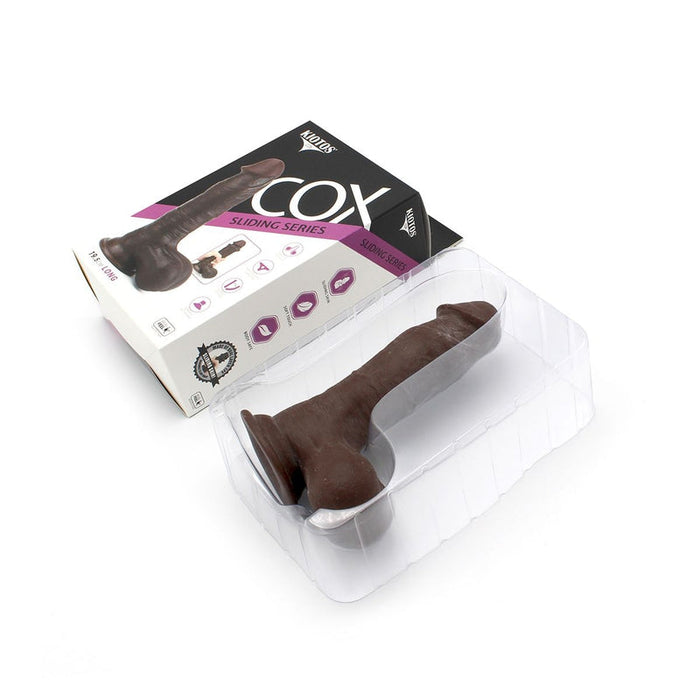 Kiotos Cox - Dildo Met Glijdende Huid 19.5 x 4.5 cm - Bruin-Laced-up.nl