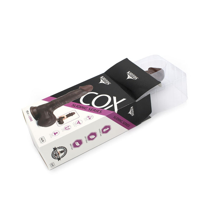 Kiotos Cox - Dildo Met Glijdende Huid 19.5 x 4.5 cm - Bruin-Laced-up.nl
