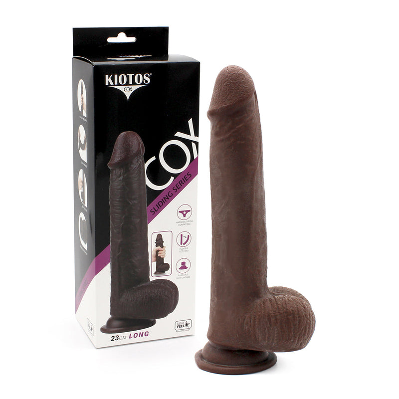 Kiotos Cox - Dildo Met Glijdende Huid - Bruin-Laced-up.nl