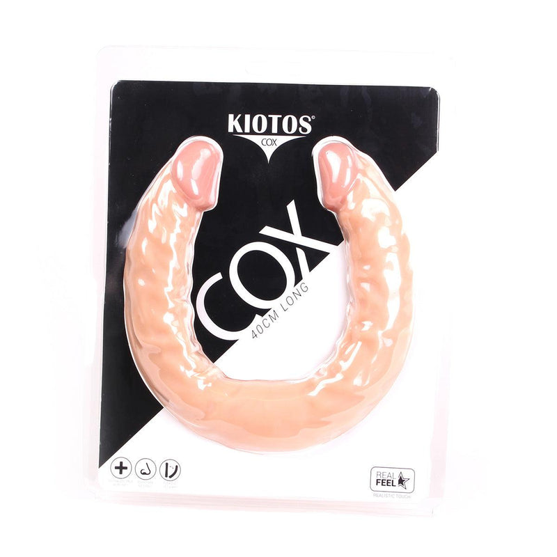 Kiotos Cox - Dubbele Dildo - 40 x 3,6/3,8 cm - Lichte Huidskleur-Laced-up.nl