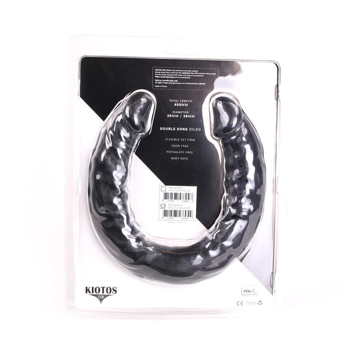Kiotos Cox - Dubbele Dildo - 40 x 3.6/3.8 cm - Zwart-Laced-up.nl