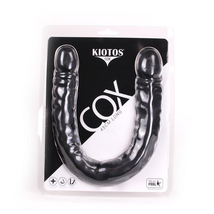 Kiotos Cox - Dubbele Dildo - 45 x 4,5/4,8 cm - Zwart-Laced-up.nl