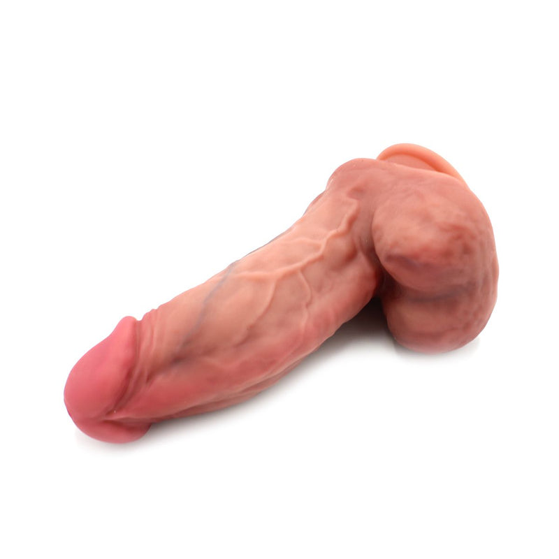 Kiotos Cox - Levensechte Siliconen Dildo 049 - Lengte 215 mm - Lichte huidskleur - Met zuignap-Laced-up.nl