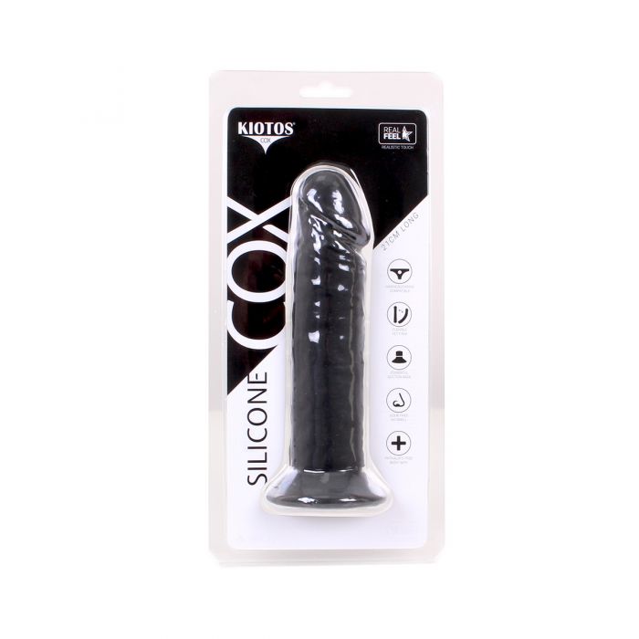 Kiotos Cox - Siliconen Dildo Met Zuignap 21 x 4,5 cm - Zwart-Laced-up.nl
