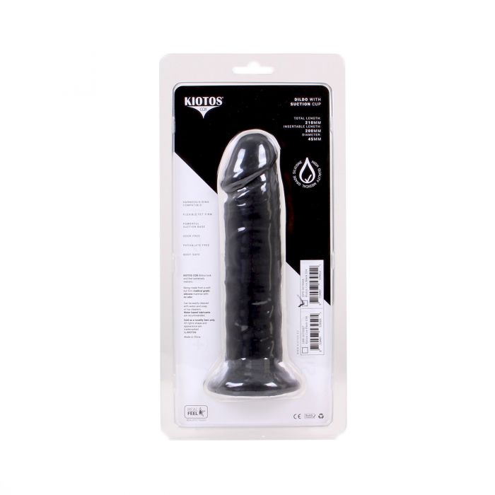 Kiotos Cox - Siliconen Dildo Met Zuignap 21 x 4,5 cm - Zwart-Laced-up.nl