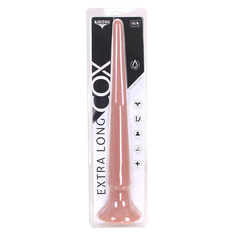 Kiotos Cox - XXL dildo Van 50 cm lang Met Diameter Van 23 mm > 56 mm - Lichte Huidskleur-Erotiekvoordeel.nl