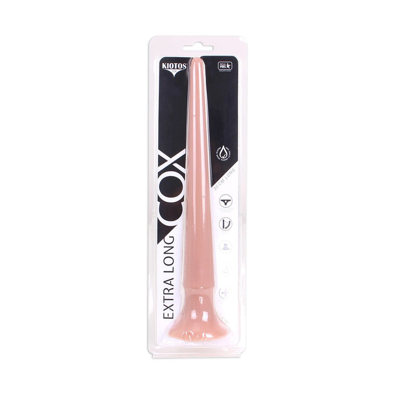Kiotos Cox - XXL dildo Van 30 cm lang Met Diameter Van 12 mm > 30 mm - Lichte Huidskleur-Laced-up.nl