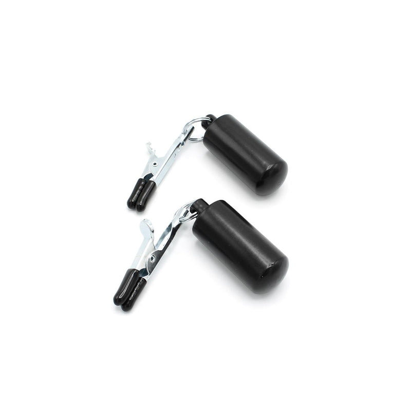 Kiotos - Crocodile Tepelklemmen - Met 2 x 100g Bullet Gewichten - RVS - Zwart-Erotiekvoordeel.nl