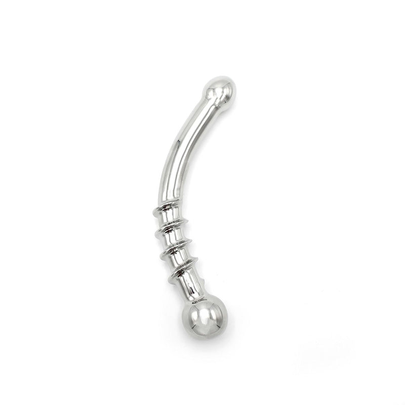 Kiotos - Curve Steel Dildo Twisted - Dildo met Ribbels - RVS-Erotiekvoordeel.nl