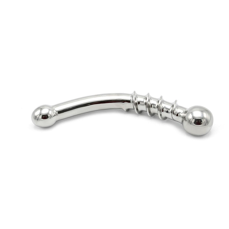 Kiotos - Curve Steel Dildo Twisted - Dildo met Ribbels - RVS-Erotiekvoordeel.nl