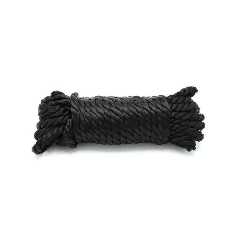 Kiotos - Corde de bondage de luxe noire - Polyester haut de gamme, doux et résistant - Longueur : 10 m - Laced-up.nl