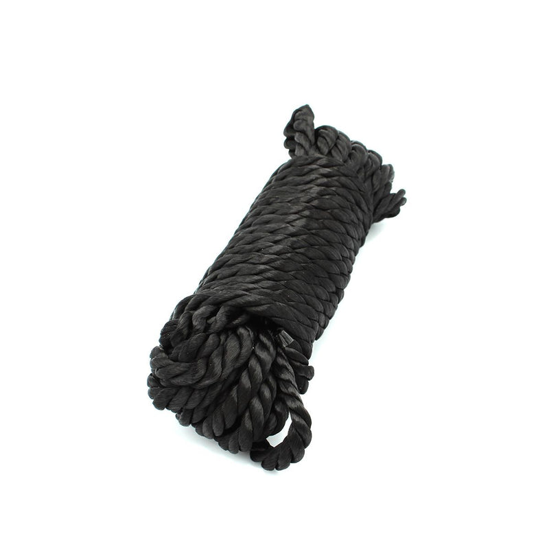 Kiotos - Corde de bondage de luxe noire - Polyester haut de gamme, doux et résistant - Longueur : 10 m - Laced-up.nl