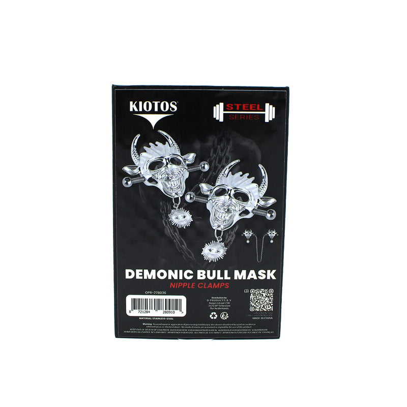 Kiotos - Demonic Mask with Pendant - Nipple Clamps with Chain - Laced-up.nl