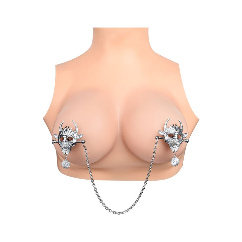 Kiotos - Demonic Mask with Pendant - Nipple Clamps with Chain - Laced-up.nl