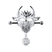 Kiotos - Demonic Mask with Pendant - Nipple Clamps with Chain - Laced-up.nl