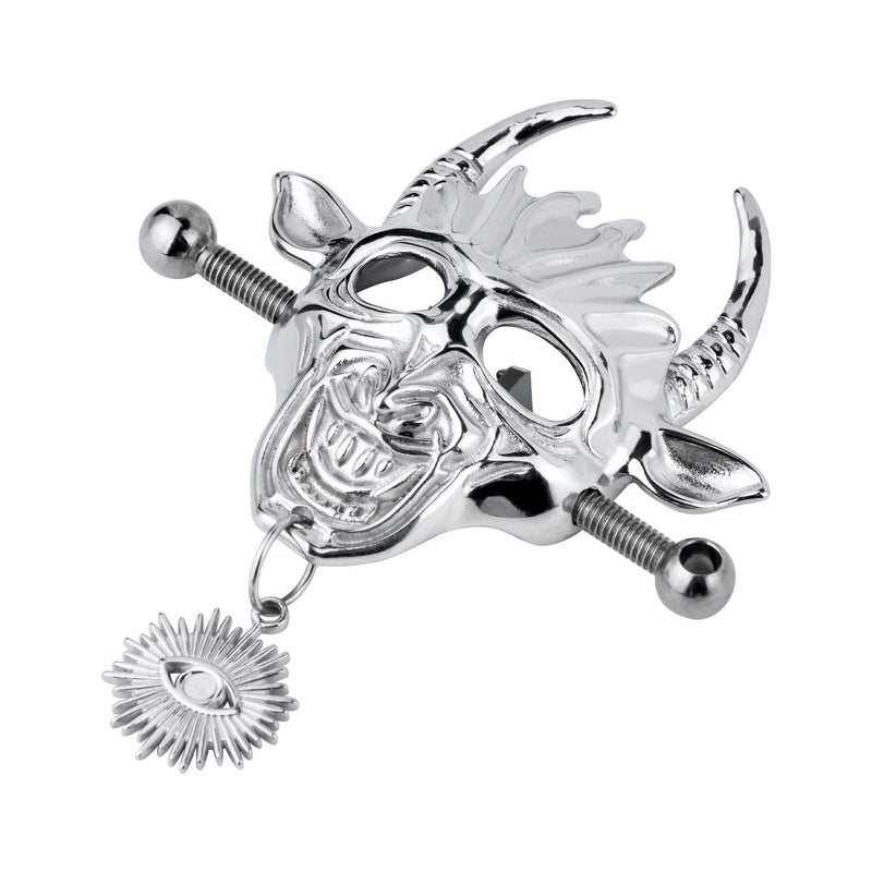 Kiotos - Demonic Mask with Pendant - Nipple Clamps with Chain - Laced-up.nl