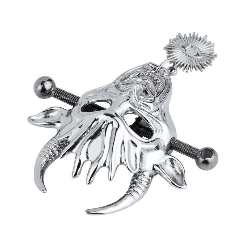 Kiotos - Demonic Mask with Pendant - Nipple Clamps with Chain - Laced-up.nl