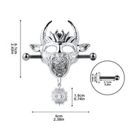 Kiotos - Demonic Mask with Pendant - Nipple Clamps with Chain - Laced-up.nl