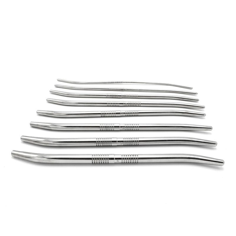 Kiotos - Double End Dilator Set met Curve - RVS - 8 stuks-Erotiekvoordeel.nl