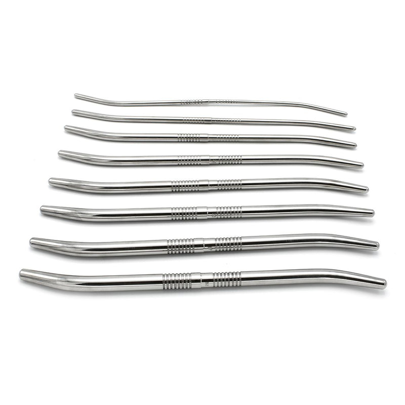 Kiotos - Double End Dilator Set met Curve - RVS - 8 stuks-Erotiekvoordeel.nl