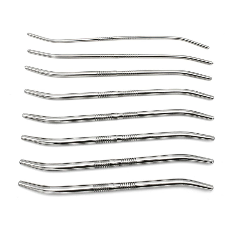 Kiotos - Double End Dilator Set met Curve - RVS - 8 stuks-Erotiekvoordeel.nl