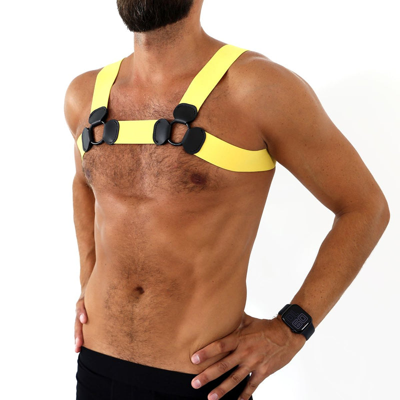 Kiotos - Elastisches Brustgeschirr - Harness - Riemenbody - Gelb - Laced-up.nl