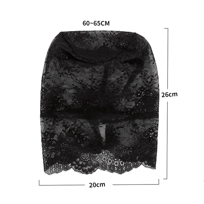 Kiotos - Fancy Lace Hood - Transparant Gezichtsbedekkend Kanten Masker-Laced-up.nl