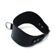 Kiotos - Contoured Black Leather Posture Collar with D-Ring - Laced-up.nl