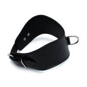 Kiotos - Contoured Black Leather Posture Collar with D-Ring - Erotiekvoordeel. nl