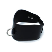 Kiotos - Contoured Black Leather Posture Collar with D-Ring - Laced-up.nl